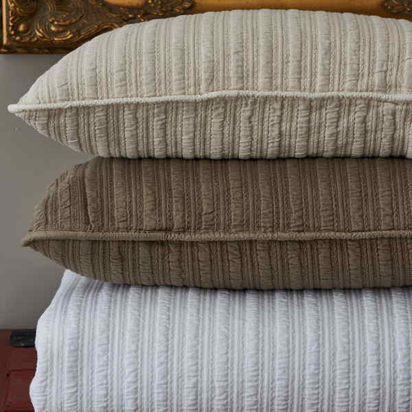 TL at home Bedding Clare Coverlet & Shams - Sham Stack.