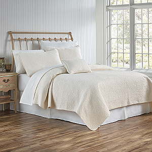 TL at home Couture Matelasse Coverlet & Shams - Cream