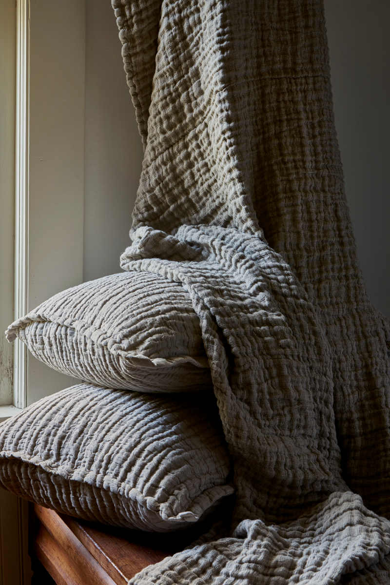 TL at home Dax Natural Linen Throw