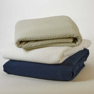 TL at home Bedding Tracey Coverlet & Shams - Navy, Seaglass and White