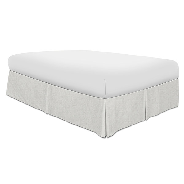 Wildcat Territory Bedding White Birdseye Pique with Two Inverted Pleats Bed Skirt
