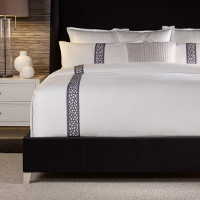 Wildcat Territory Savannah Storm Bedding Collection features a stunning duvet and shams of neutral color linen blend fabric accented with an intricate laser trim.