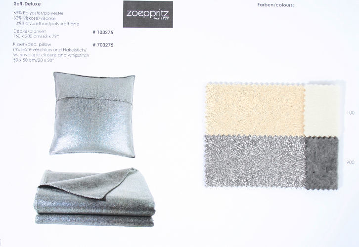 Zoeppritz Soft-Deluxe Polyester, Viscose, Polyurethane Throw.